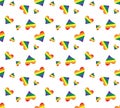 Gay LGBT background heart love icon . Rainbow texture. Pride pattern