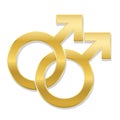 Gay Love Symbol Golden Style Royalty Free Stock Photo