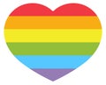 Gay love symbol. Rainbow flag heart icon Royalty Free Stock Photo