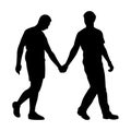 Gay lovers couple silhouette 