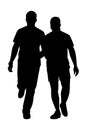 Gay lovers couple silhouette 