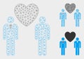 Gay Lovers Vector Mesh Carcass Model and Triangle Mosaic Icon