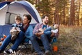 Gay Male Couple With Children On Camping Trip