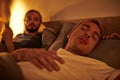 gay man sleeping near unfaithful boyfriend