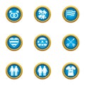 Gay marriage icons set, flat style