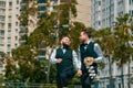 Gay marriage. Lgbt gay marriage couple having romantic moment together after wedding ceremony. Concept of LGBTQ. Royalty Free Stock Photo