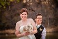 Gay Newlyweds Laughing Royalty Free Stock Photo