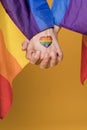 gay pair holding hands. High quality photo