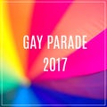 Gay Parade 2017. Rainbow coloured umbrella