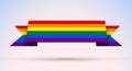 Gay pride banner with rainbow colored flag for Pride Month