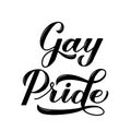 Gay Pride calligraphy hand lettering isolated on white. Pride Day, Month, parade concept. LGBT rights slogan. Easy to edit 