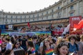 Gay Pride, crowd of protesters in the square