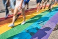 Gay pride flag crosswalk