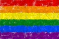 Gay pride flag lgtbq+ colors with a vintage Royalty Free Stock Photo