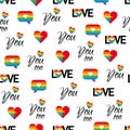 Gay pride seamless pattern LGBT vector background