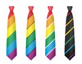 Gay Pride Ties Rainbow Colored Cravats Royalty Free Stock Photo