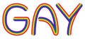GAY rainbow colors lettering, LGBT movement