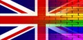 Gay Rainbow Wall Union Jack Royalty Free Stock Photo