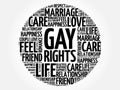 Gay rights circle word cloud Royalty Free Stock Photo