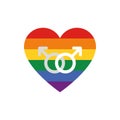 Gay symbol inside lgtbi heart vector design