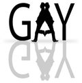 Gay typography with two men silhouettes