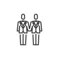 Gay wedding line icon Royalty Free Stock Photo