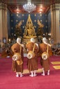 : Buddhist monk ordination ceremony at the temple in India