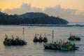 Gaya Island water village at Dawn Royalty Free Stock Photo