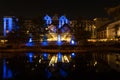 Gaylord Texan night reflection in a nearby pond