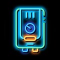 Gaz Boiler Heating System Equipment neon glow icon illustration