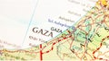 Gaza Strip on Map Zoom close photo with high quality resolution.