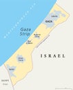Gaza Strip political map Royalty Free Stock Photo