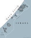 Gaza Strip political map gray