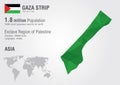 Gaza strip world map woth a pixel diamond texture. Royalty Free Stock Photo