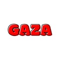 Gaza vector typography with red color on white background Royalty Free Stock Photo