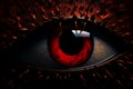 Gaze of darkness 3D Halloween background with red evil eyes evokes spine chilling enchantment