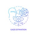 Gaze estimation blue gradient concept icon