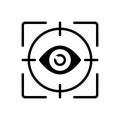 Black solid icon for Gaze, stare and ogle