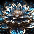 Crystal Flower crafted from shimmering crystals, Generative Ai