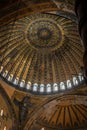 Interiors of Hagia Sophia's Magnificent Dome in Istanbul, Turkey