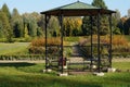 Gazebo in the autumn botanic garden Royalty Free Stock Photo