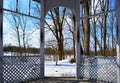 Gazebo in a beautiful winter park Royalty Free Stock Photo