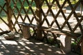 Gazebo with a bench inside