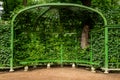 gazebo with bench in Park Summer Garden, St.Petersburg, Russia. Royalty Free Stock Photo