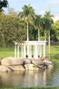 Gazebo, coreto in the middle of a lake in Quinta da Boa Vista public park