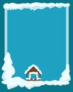 Gazebo Covered with Snow Winter Scene Illustration