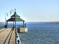 Gazebo at pier end on Owasco Lake Auburn NYS