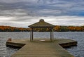 Gazebo At The End Of The Pier On Lake Rosseau Royalty Free Stock Photo