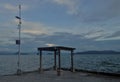 Gazebo by the Lake with Telecoms antenna beside it