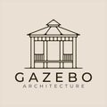 gazebo line art logo vector illustration template design Royalty Free Stock Photo